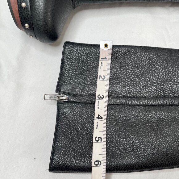 Ugg Womens 7 Cosima Black Leather Knee-High Studded Boots Full Zip 1001615 - Picture 7 of 13